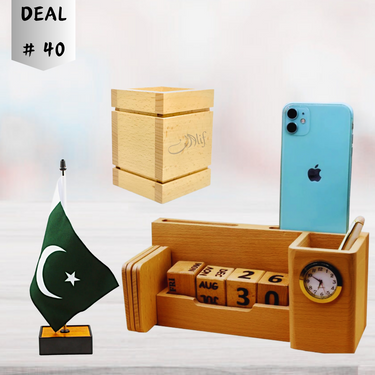 Wooden Office Desk Accessories Set Deal